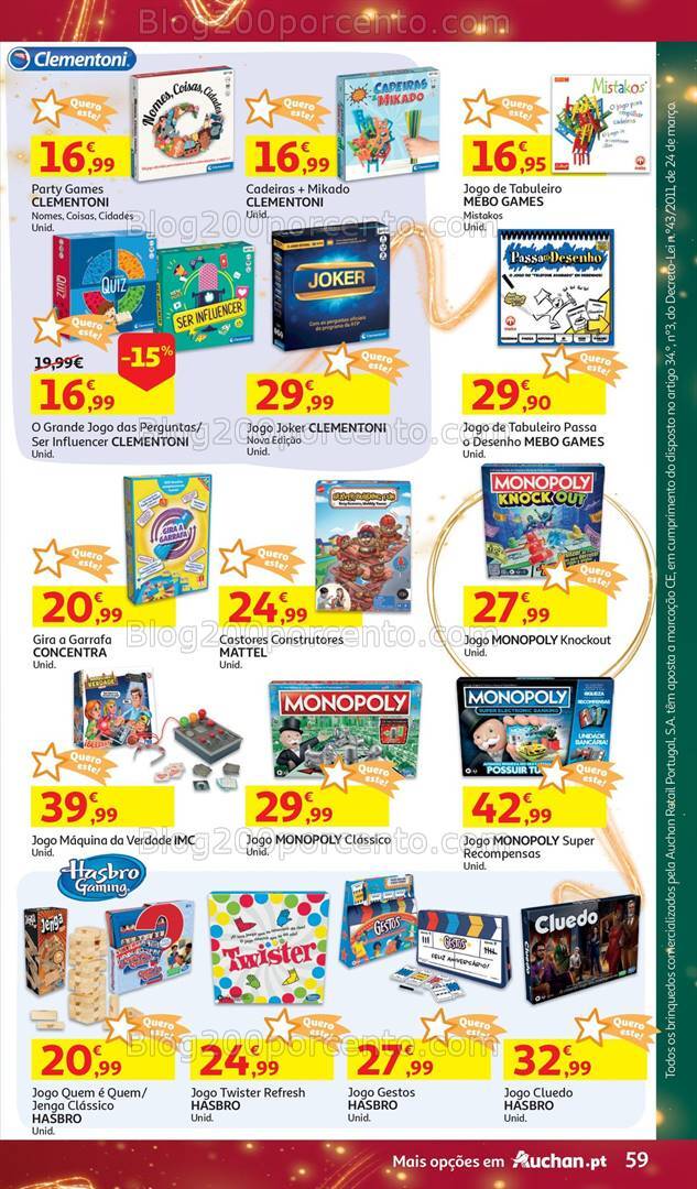 Antevisão Folheto AUCHAN Brinquedos Natal Promoções de 6 novembro a 10 dezembro
