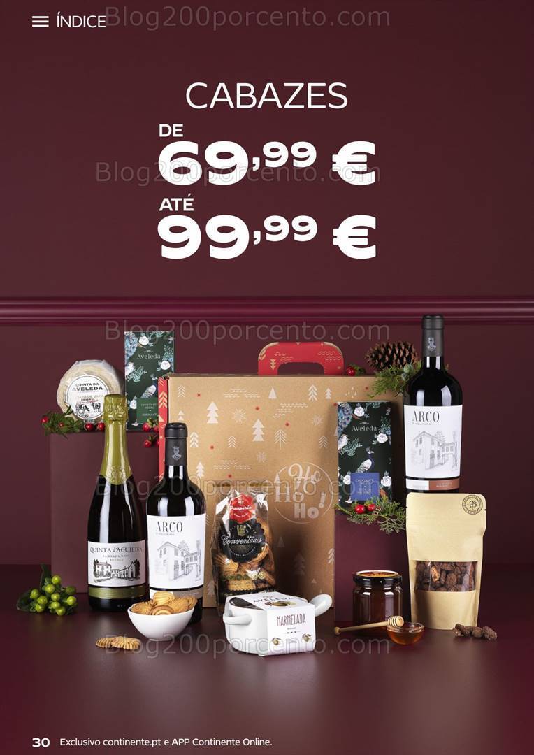 Antevisão Folheto CONTINENTE Cabazes de Natal Promoções de 15 setembro a 6 janeiro