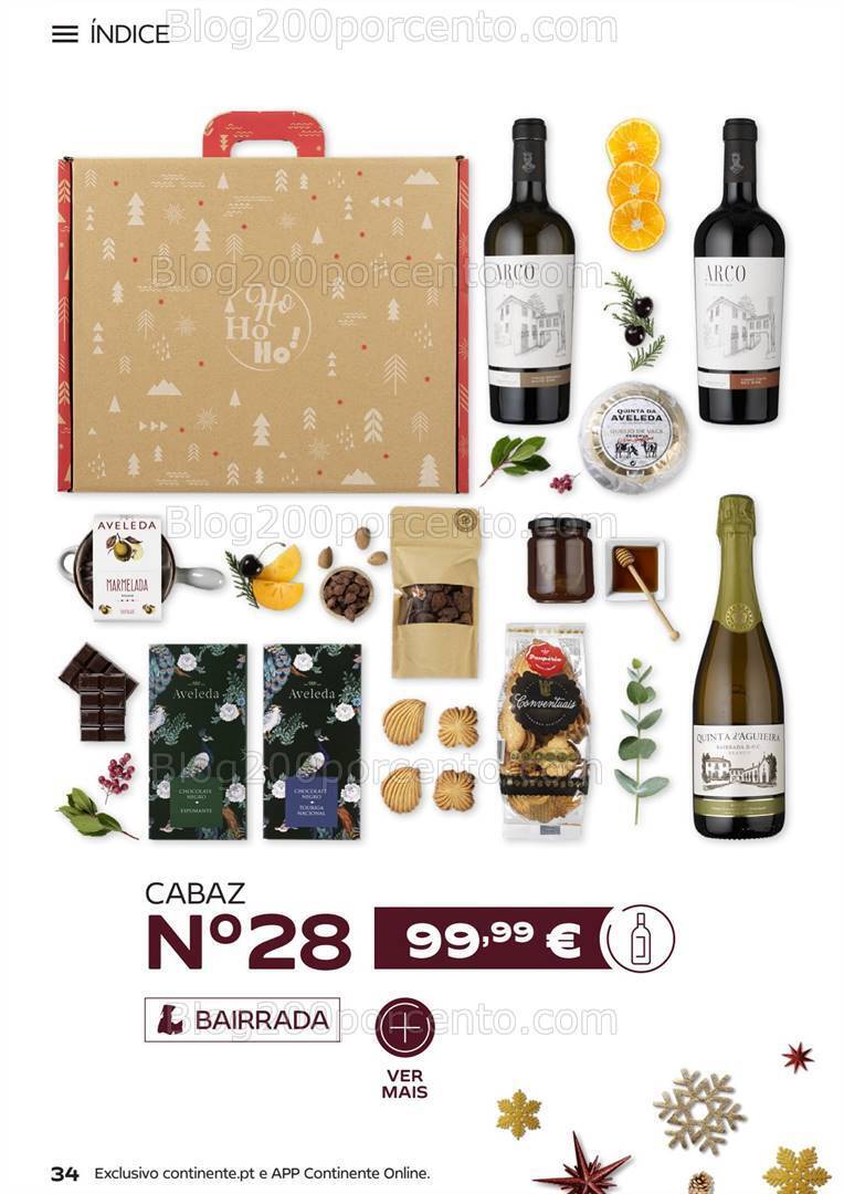 Antevisão Folheto CONTINENTE Cabazes de Natal Promoções de 15 setembro a 6 janeiro