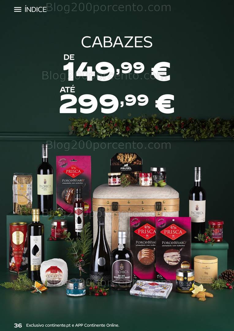 Antevisão Folheto CONTINENTE Cabazes de Natal Promoções de 15 setembro a 6 janeiro