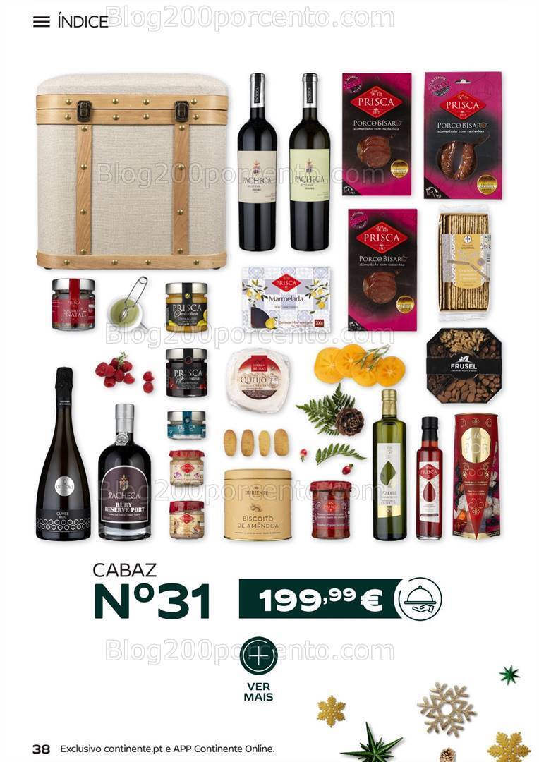 Antevisão Folheto CONTINENTE Cabazes de Natal Promoções de 15 setembro a 6 janeiro
