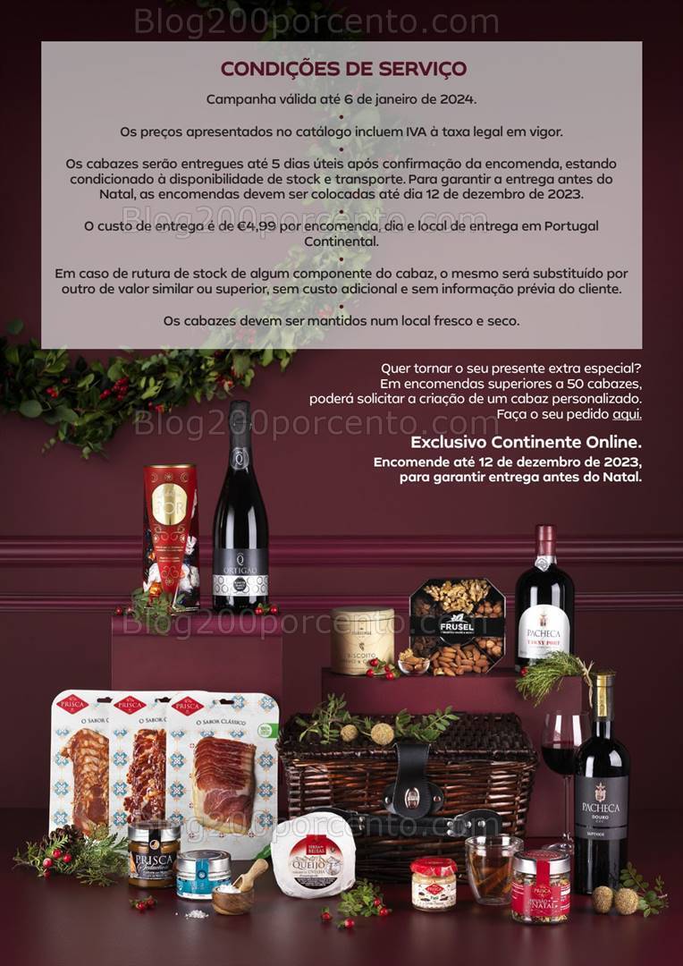 Antevisão Folheto CONTINENTE Cabazes de Natal Promoções de 15 setembro a 6 janeiro