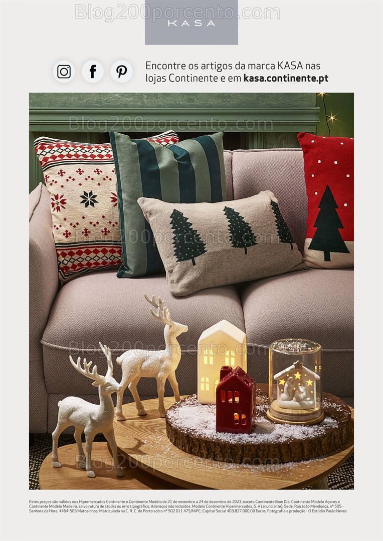 Antevisão Folheto CONTINENTE Catálogo Decoração Natal Kasa -21 novembro a 24 dezembro