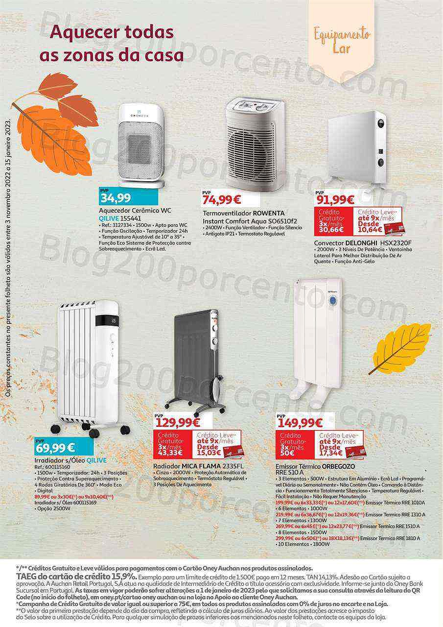 Antevisão Folheto AUCHAN Aquecimento 3 novembro a 15 janeiro