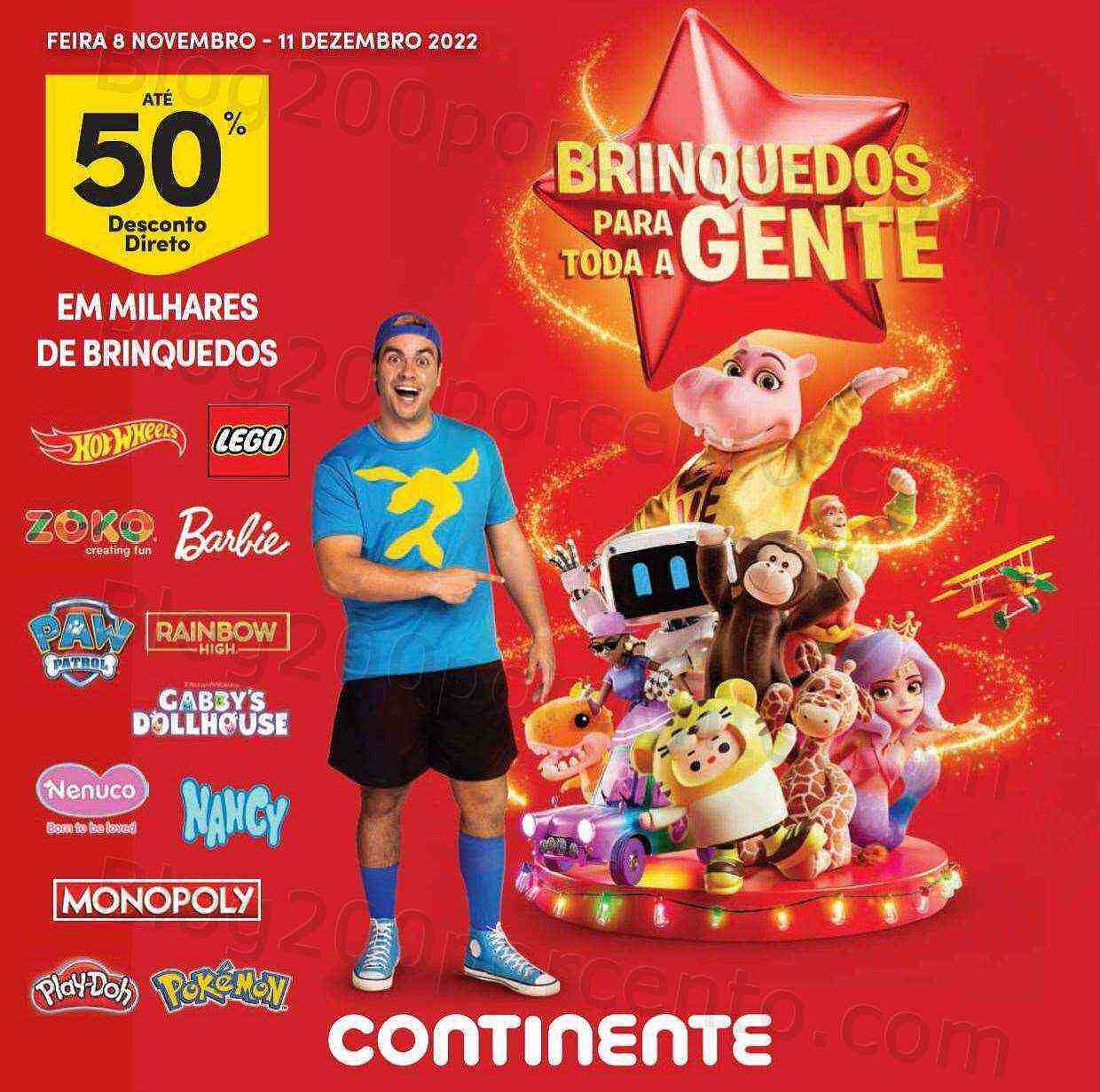 Antevisão Folheto CONTINENTE Brinquedos de Natal Promoções de 8 novembro a 11 dezembro