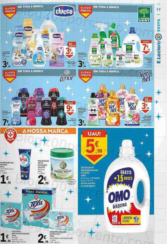 Antevisão Folheto E-LECLERC Têxtil e Limpeza Promoções de 26 dezembro a 8 janeiro