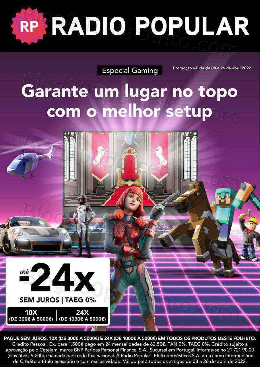 Antevisão Folheto RADIO POPULAR Gaming Promoções de 8 a 26 abril