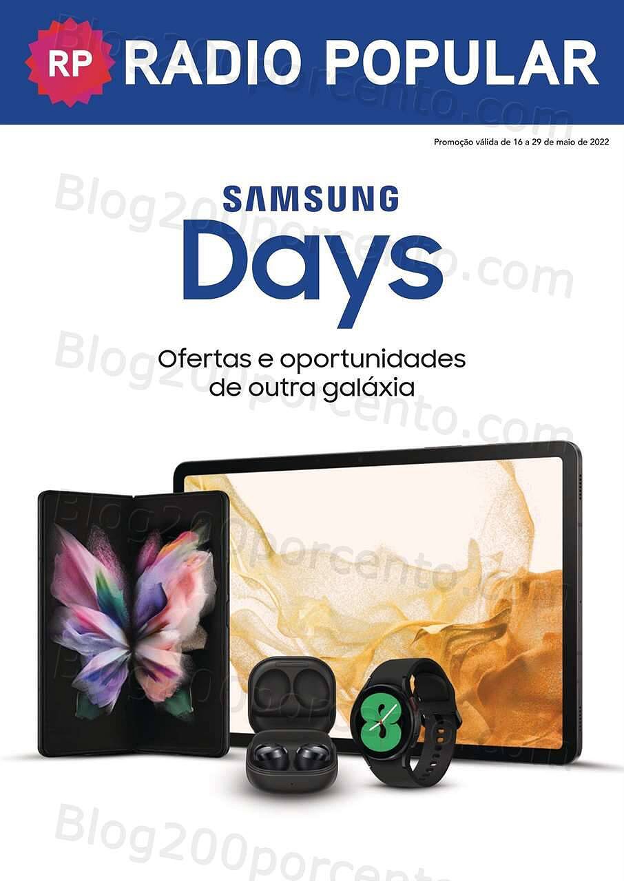 Antevisão Folheto RADIO POPULAR Especial Samsung Promoções de 16 a 29 maio