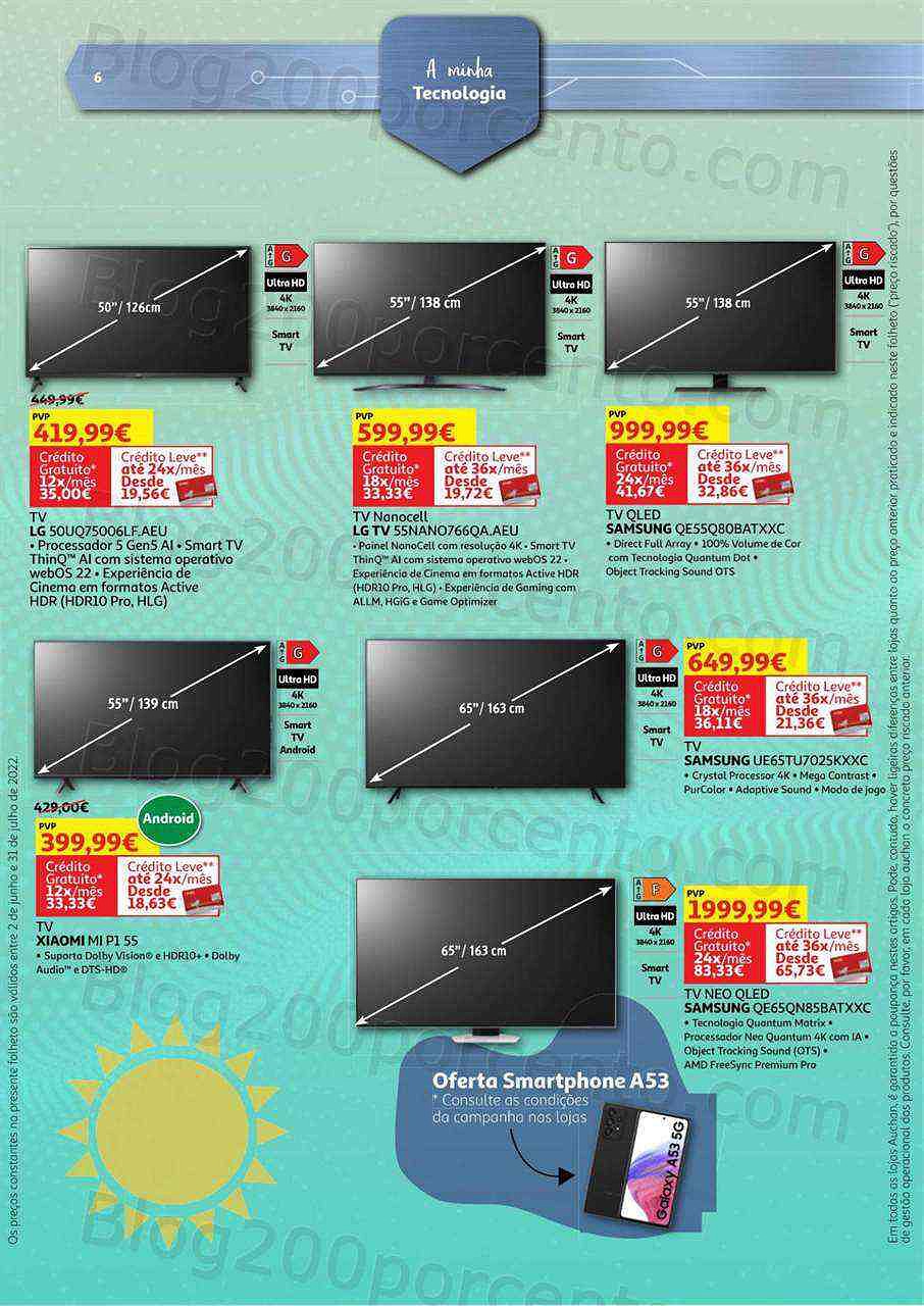 Antevisão Folheto AUCHAN Tecnologia Promoções de 24 junho a 4 julho