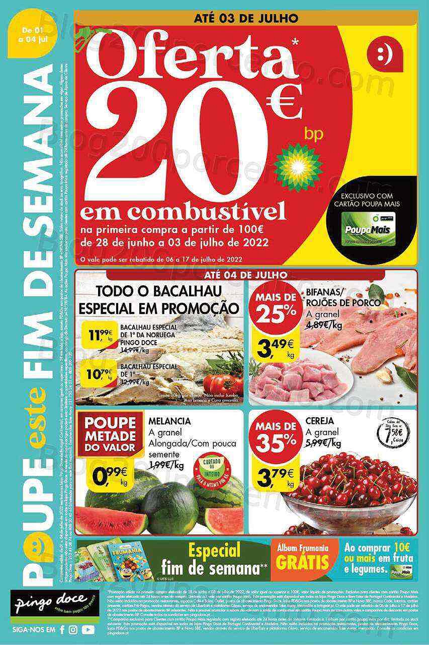 Antevisão Folheto PINGO DOCE Nacional Promoções Fim de Semana - 1 a 4 julho