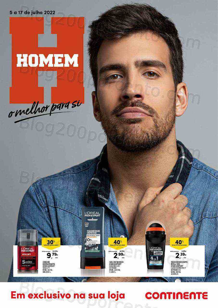 Antevisão Folheto CONTINENTE Homem Promoções de 5 a 17 julho