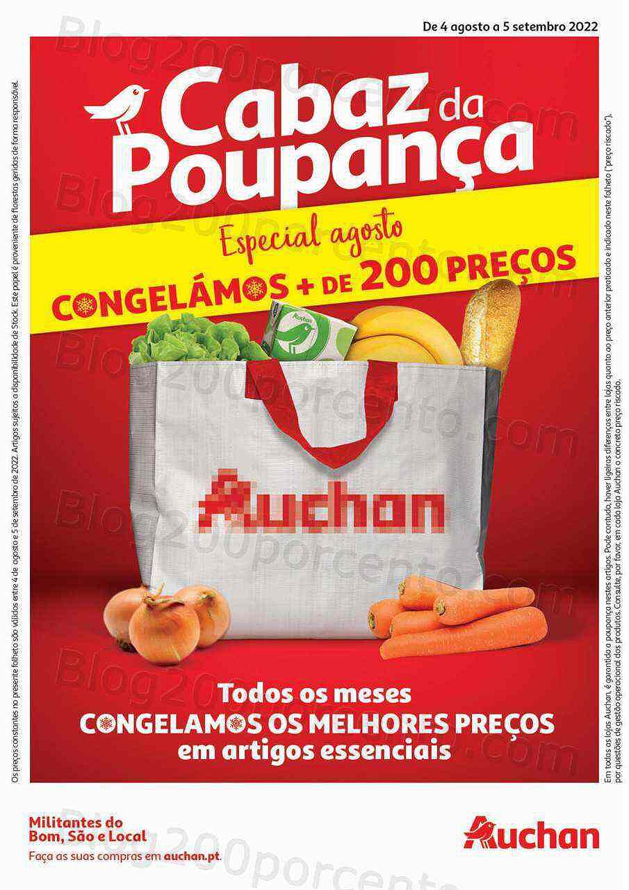 Antevisão Folheto AUCHAN Cabaz Poupança Promoções de 4 agosto a 5 setembro