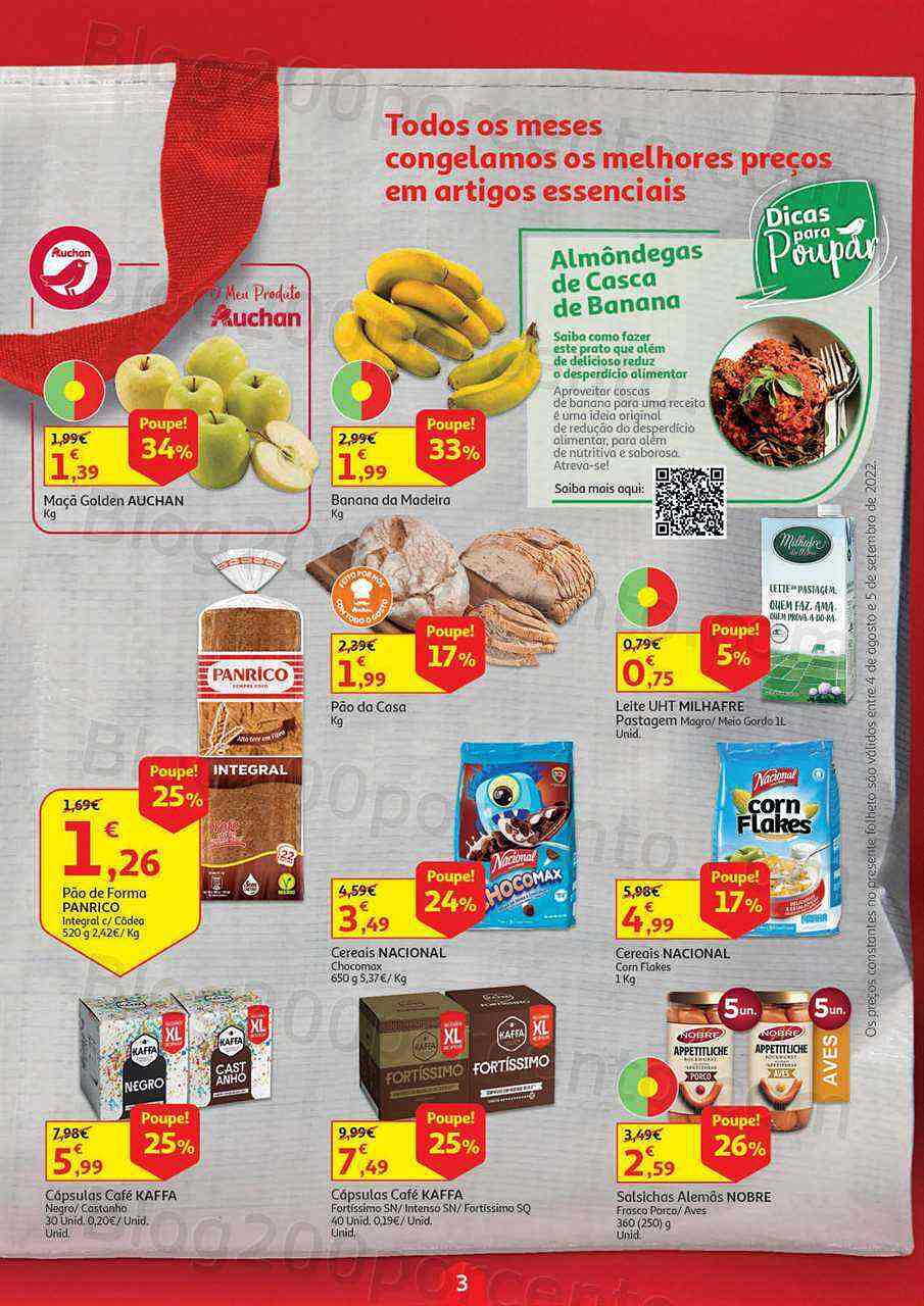 Antevisão Folheto AUCHAN Cabaz Poupança Promoções de 4 agosto a 5 setembro
