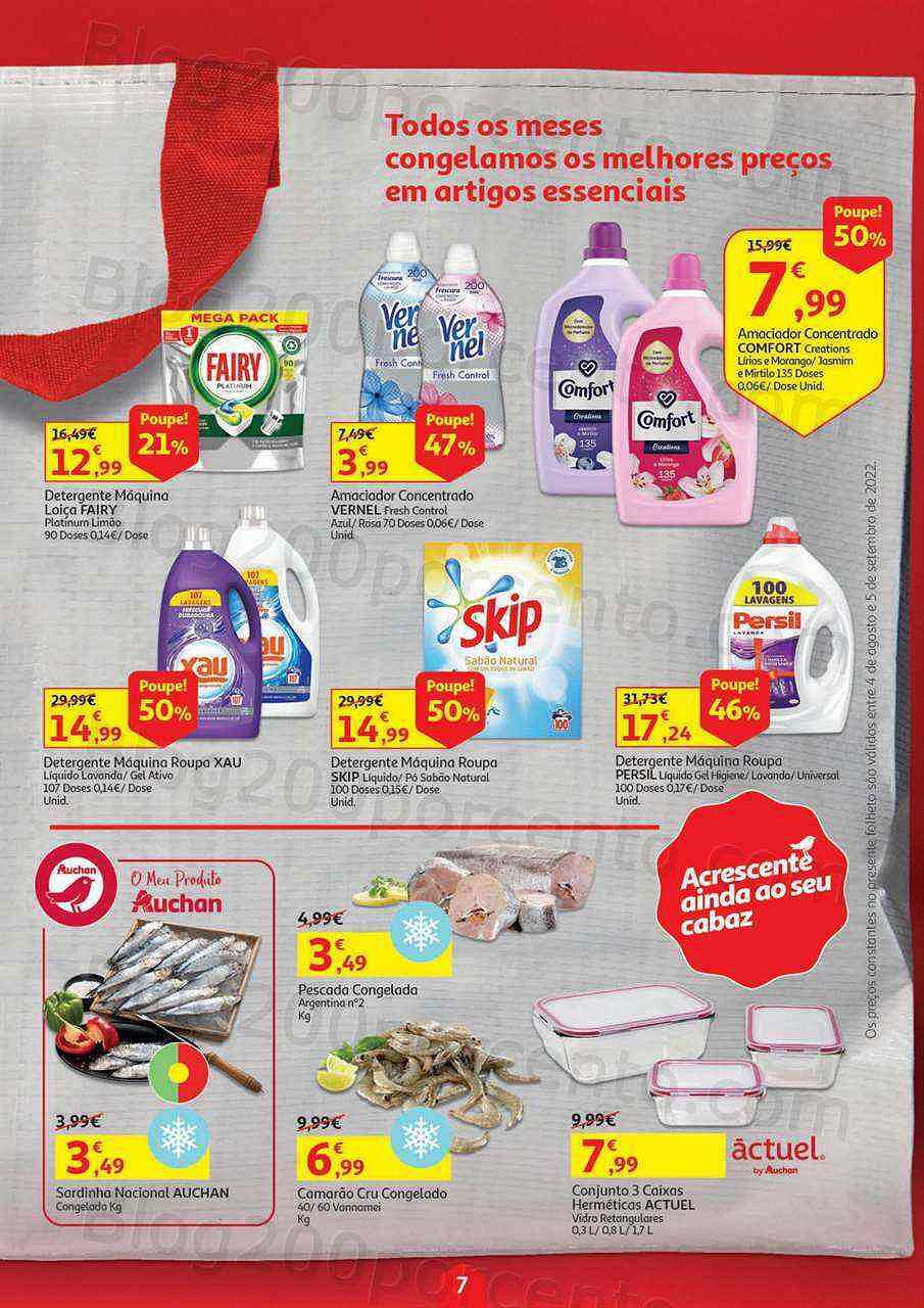 Antevisão Folheto AUCHAN Cabaz Poupança Promoções de 4 agosto a 5 setembro