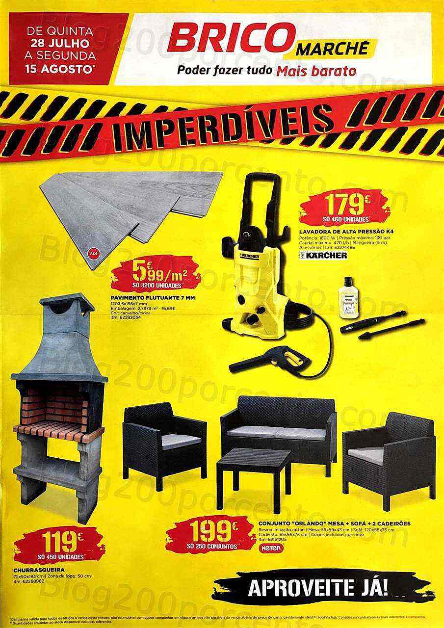Antevisão Folheto BRICOMARCHÉ Imperdíveis Promoções de 28 julho a 15 agosto