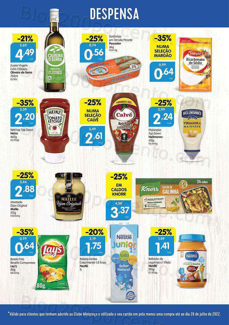 Antevisão Folheto Clube MINIPREÇO Promoções de 28 julho a 3 agosto