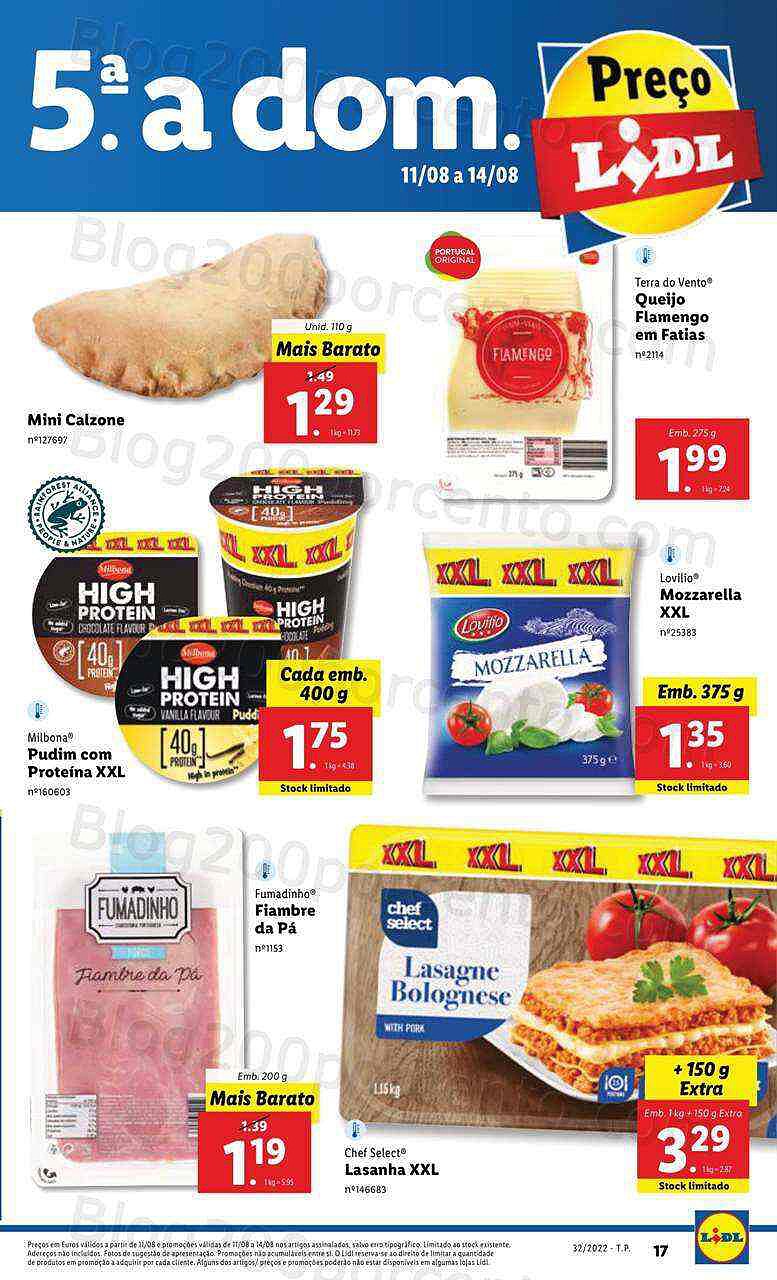 Antevisão Folheto LIDL Promoções de 11 agosto a 14 agosto - quinta a doming