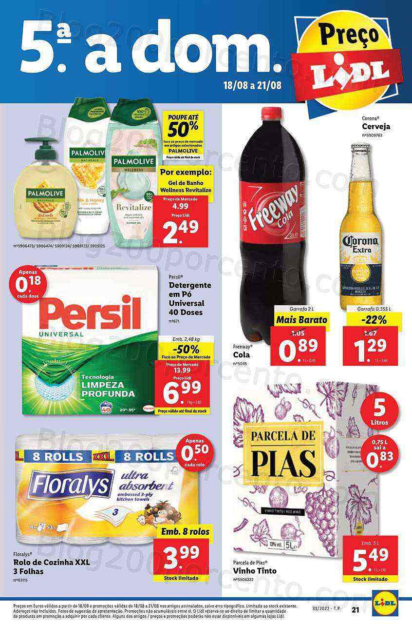 Antevisão Folheto LIDL Promoções de Quinta a Domingo - 18 a 21 agosto