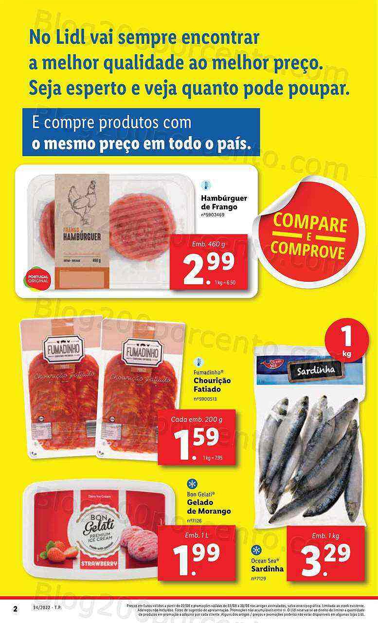 Antevisão Folheto LIDL Promoções de 22 a 28 agosto - Compare e Comprove
