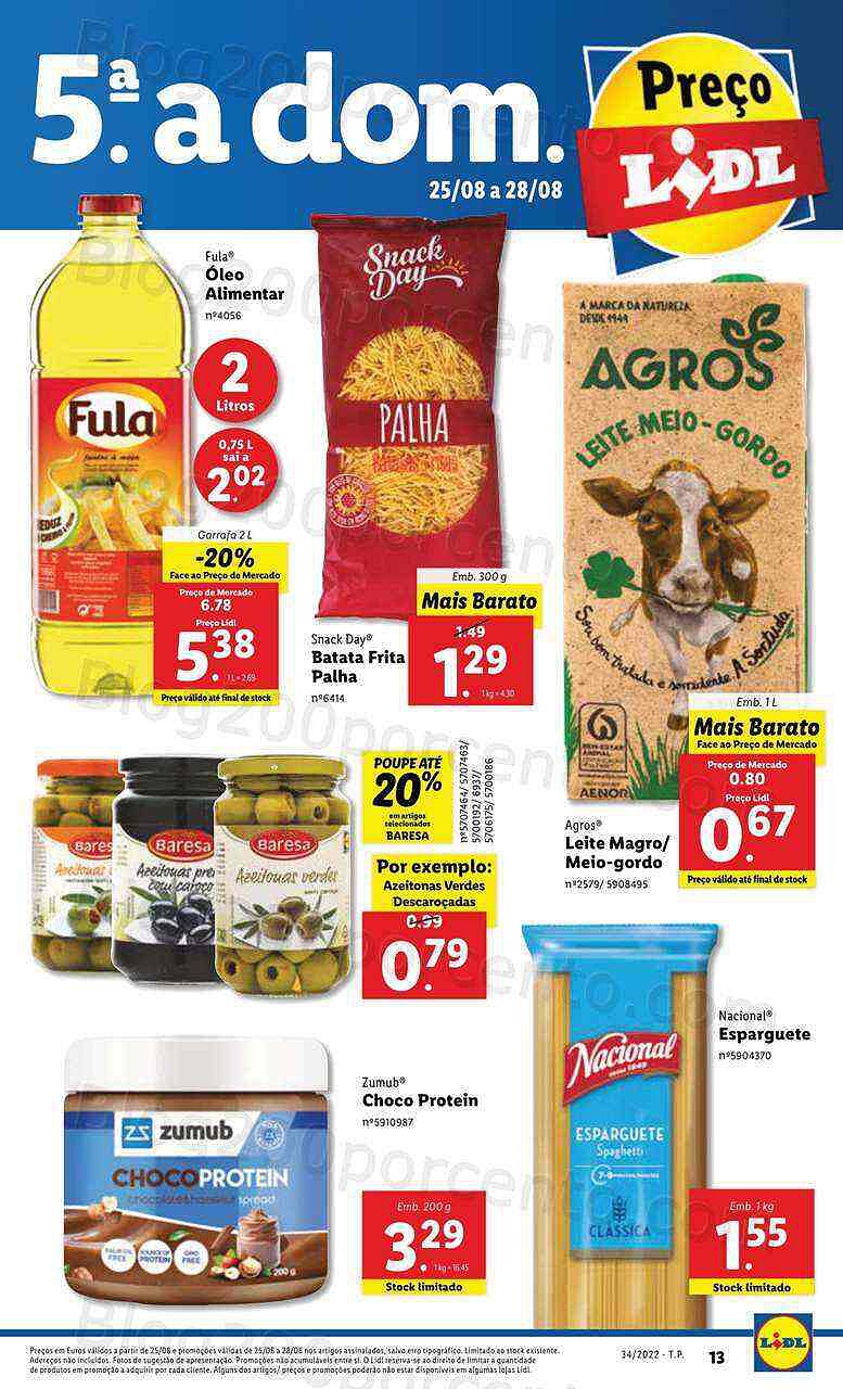 Antevisão Folheto LIDL Promoções de 25 a 28 agosto - quinta a domingo
