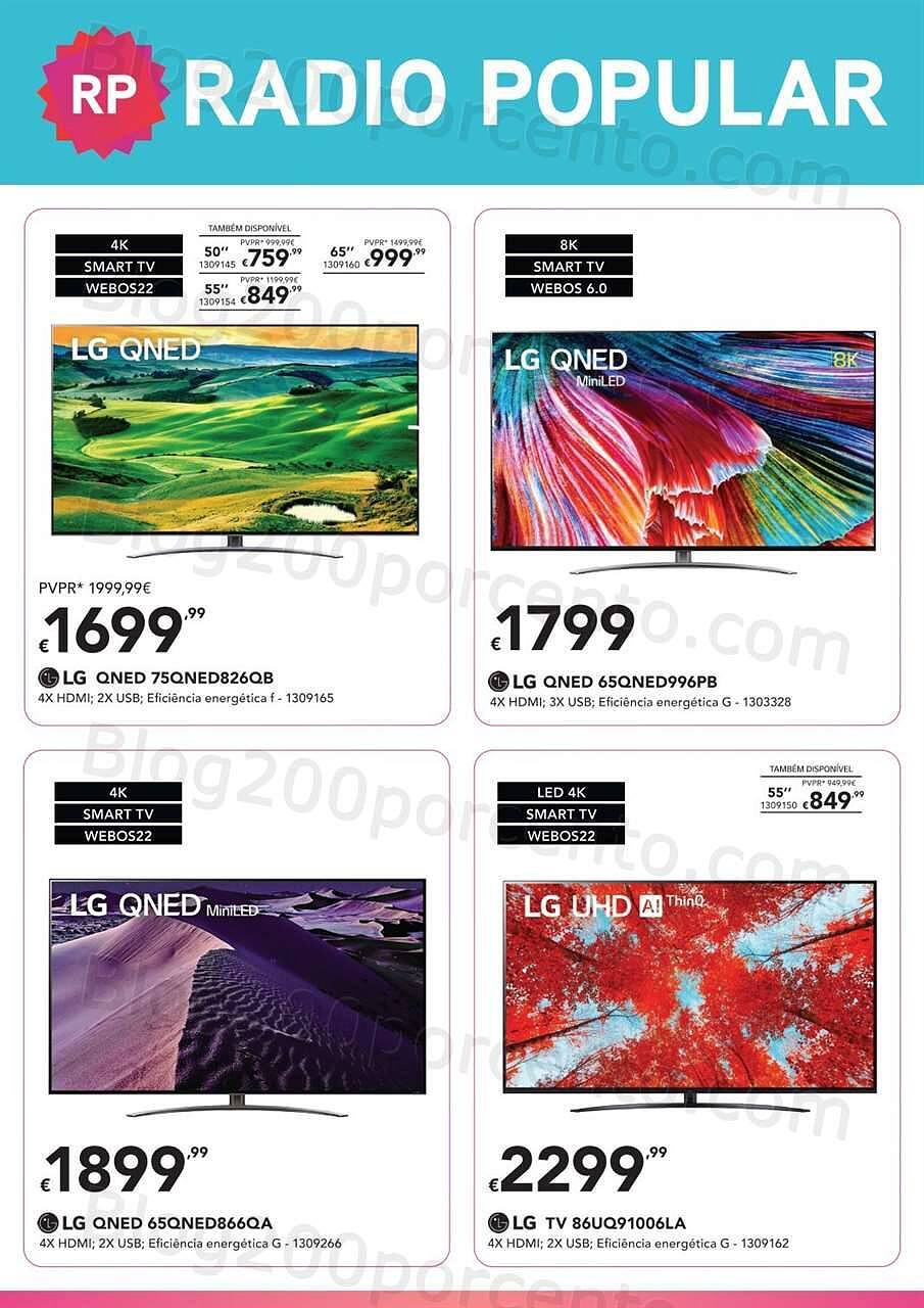 Antevisão Folheto RADIO POPULAR Tv's Promoções de 17 a 28 agosto