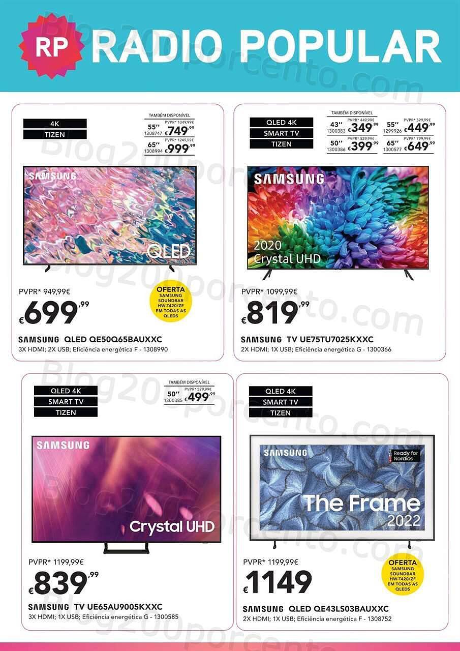Antevisão Folheto RADIO POPULAR Tv's Promoções de 17 a 28 agosto