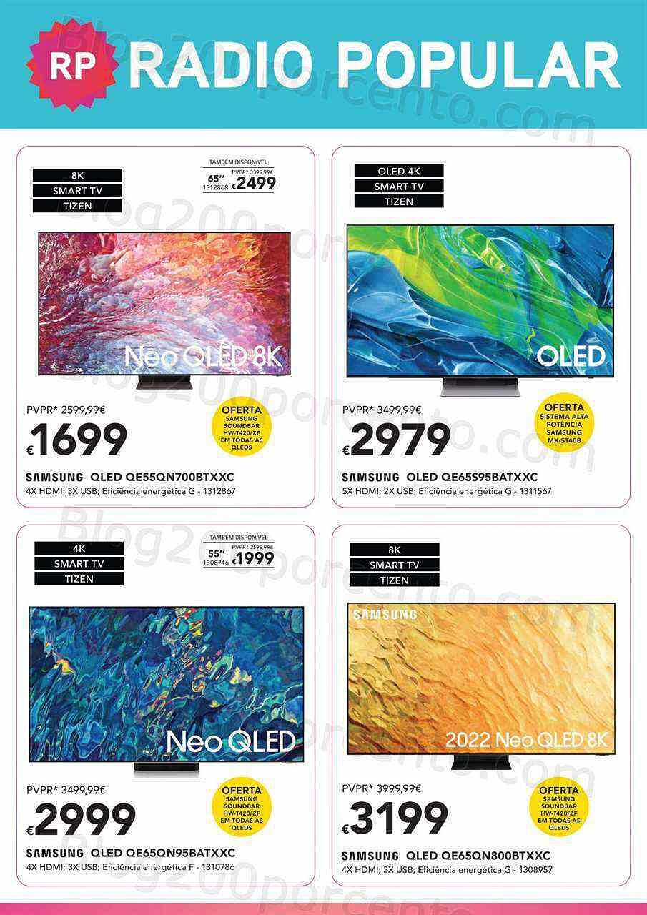 Antevisão Folheto RADIO POPULAR Tv's Promoções de 17 a 28 agosto