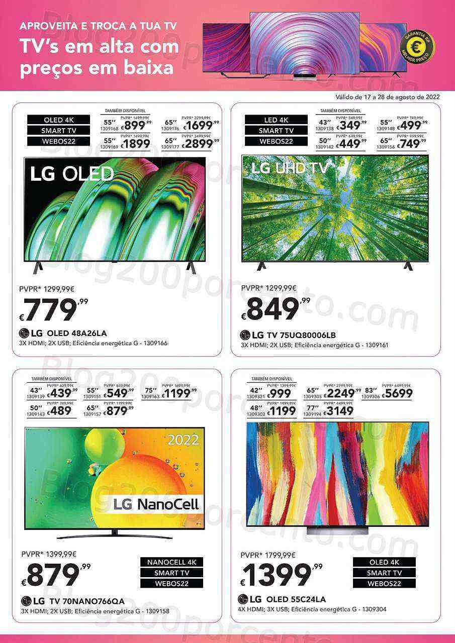 Antevisão Folheto RADIO POPULAR Tv's Promoções de 17 a 28 agosto