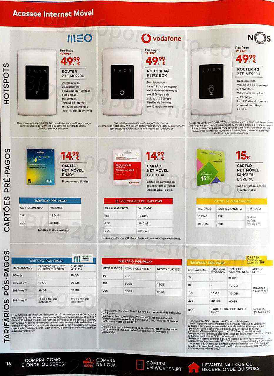 Antevisão Folheto WORTEN Mobile Promoções de 1 setembro a 2 outubro