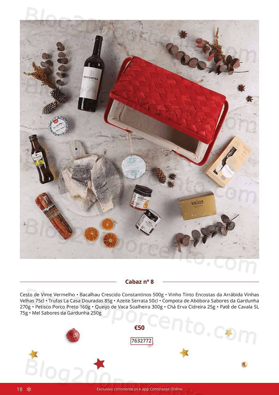 Antevisão Folheto CONTINENTE Cabazes de Natal Promoções de 21 setembro a 6 janeiro