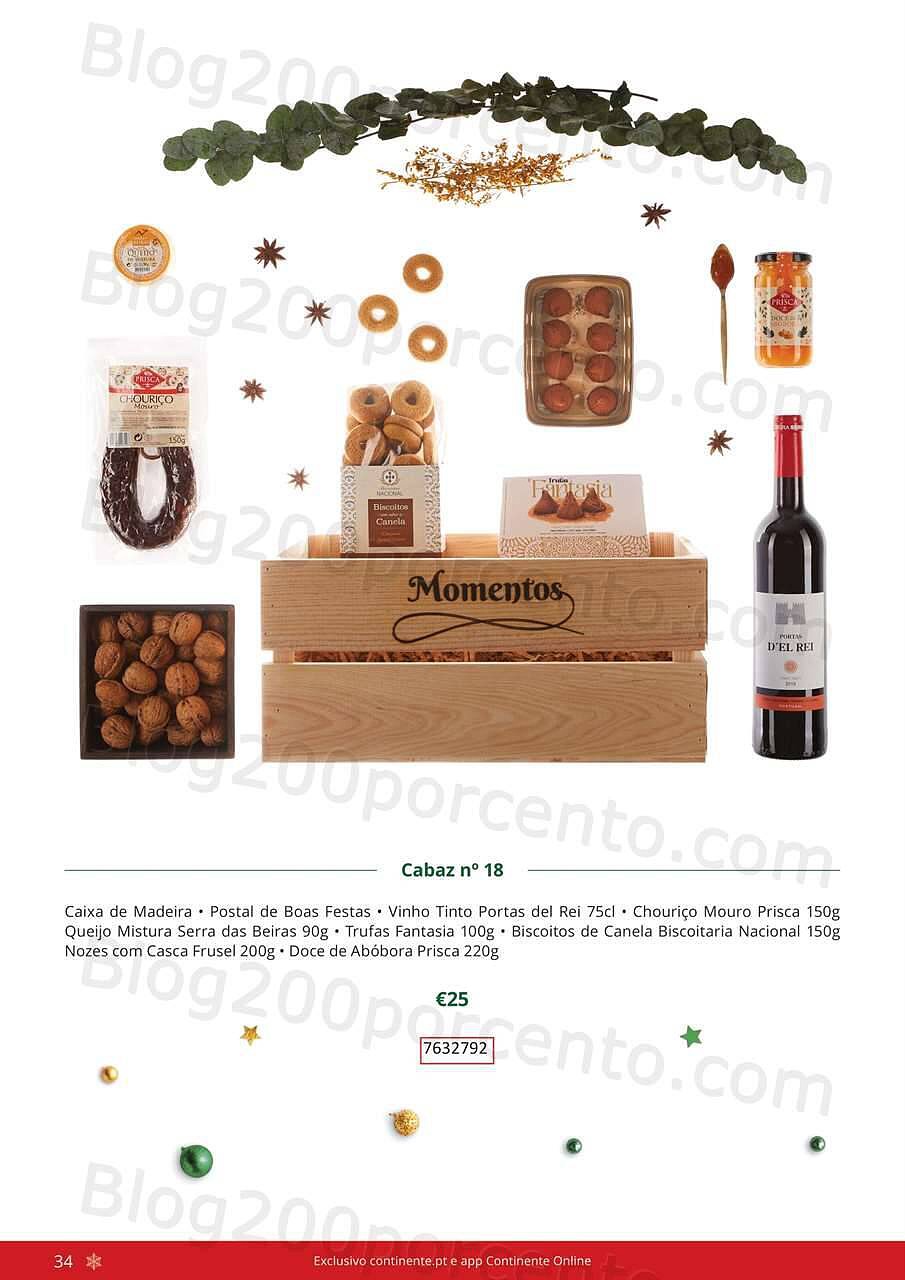 Antevisão Folheto CONTINENTE Cabazes de Natal Promoções de 21 setembro a 6 janeiro