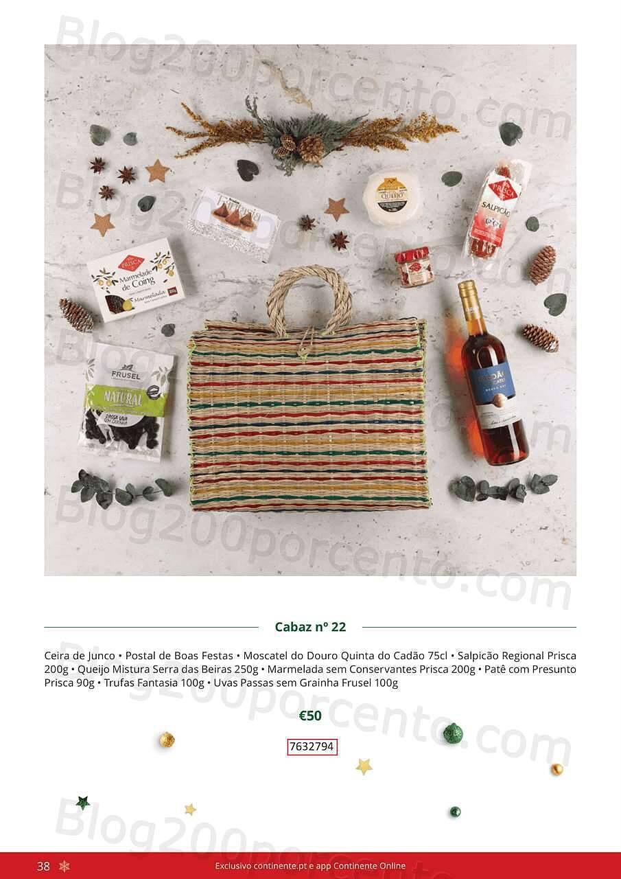Antevisão Folheto CONTINENTE Cabazes de Natal Promoções de 21 setembro a 6 janeiro