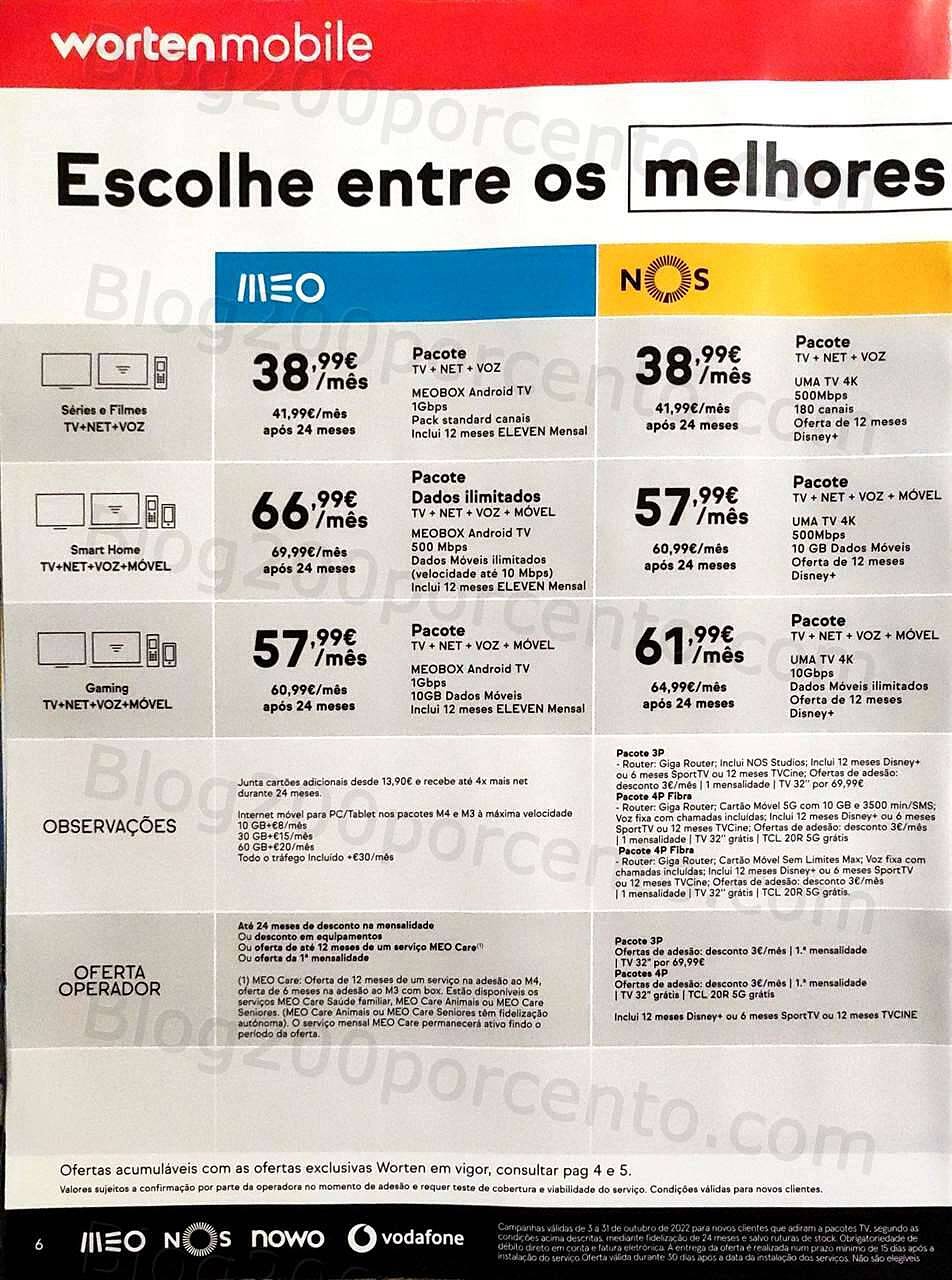 Antevisão Folheto WORTEN Mobile Promoções de 3 a 31 outubro