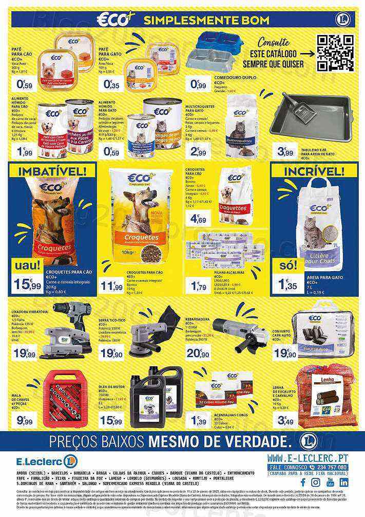 Antevisão Folheto E-LECLERC Eco+ Promoções de 10 a 22 janeiro
