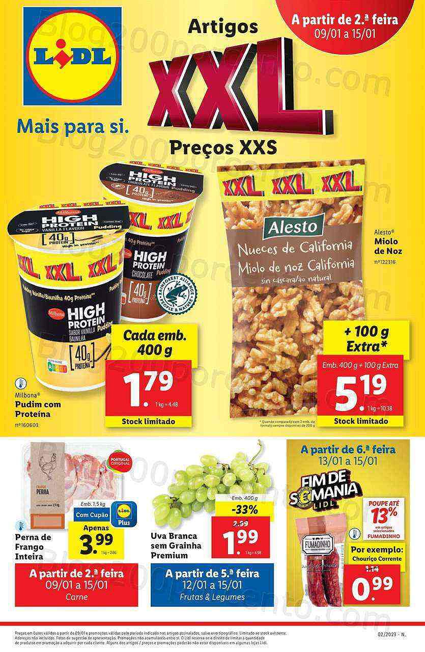 Antevisão Folheto LIDL Promoções XXL de 9 a 15 janeiro