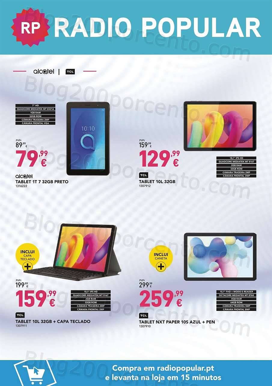 Antevisão Folheto RADIO POPULAR Especial Tablets Promoções até 28 fevereiro