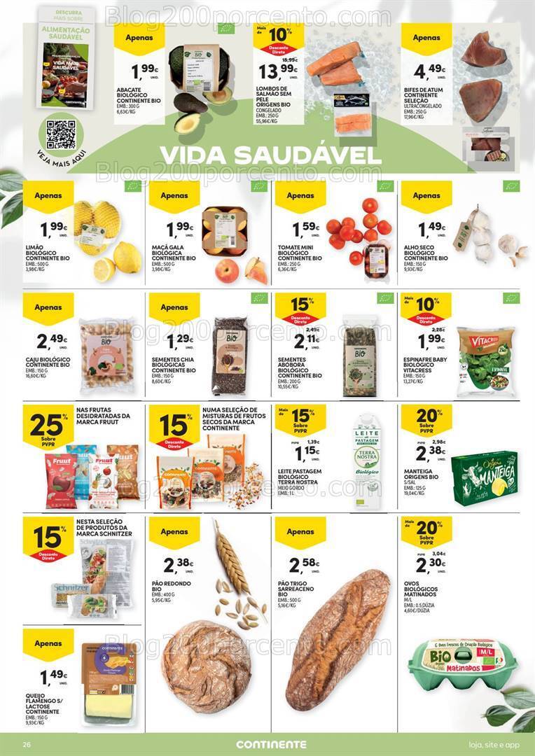 Antevisão Folheto CONTINENTE Vida Saudável Promoções de 23 a 29 janeiro