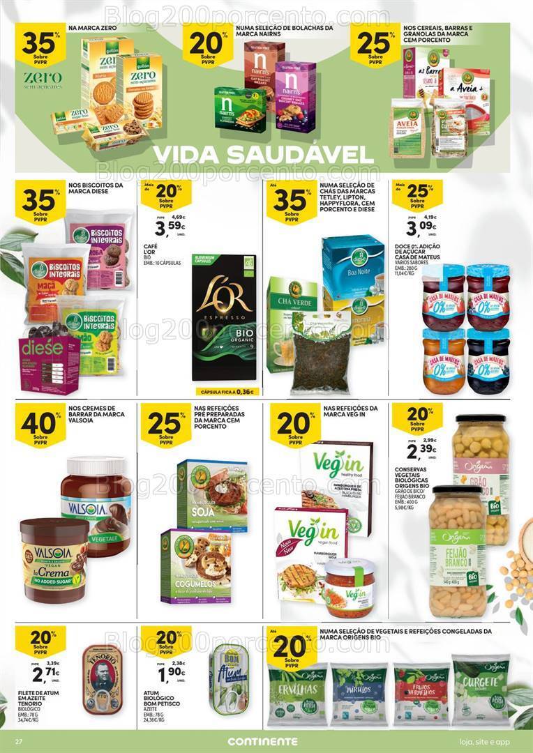 Antevisão Folheto CONTINENTE Vida Saudável Promoções de 23 a 29 janeiro