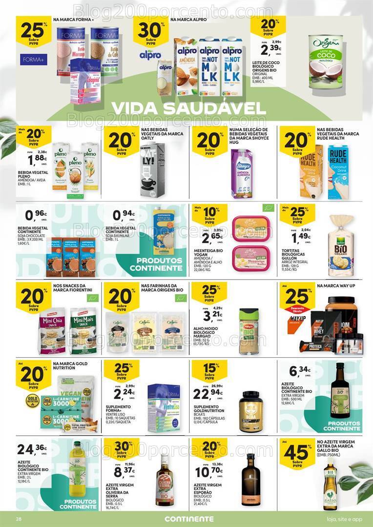 Antevisão Folheto CONTINENTE Vida Saudável Promoções de 23 a 29 janeiro