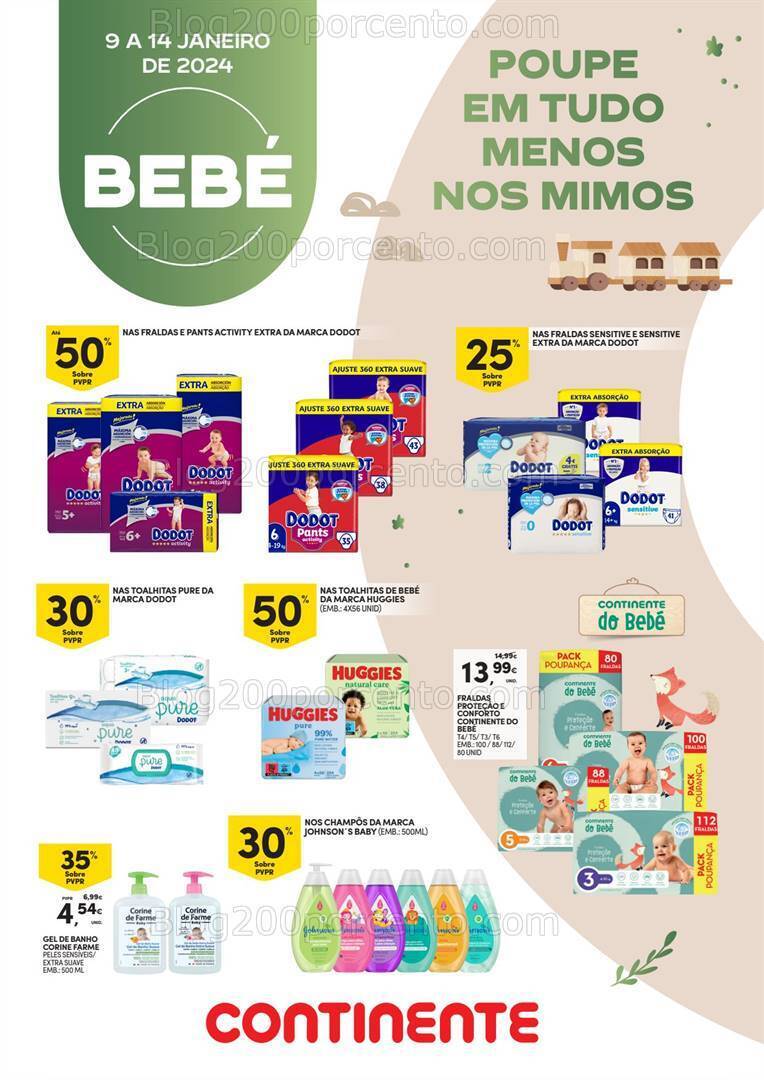 Antevisão Folheto CONTINENTE Bebé Promoções de 9 a 14 janeiro