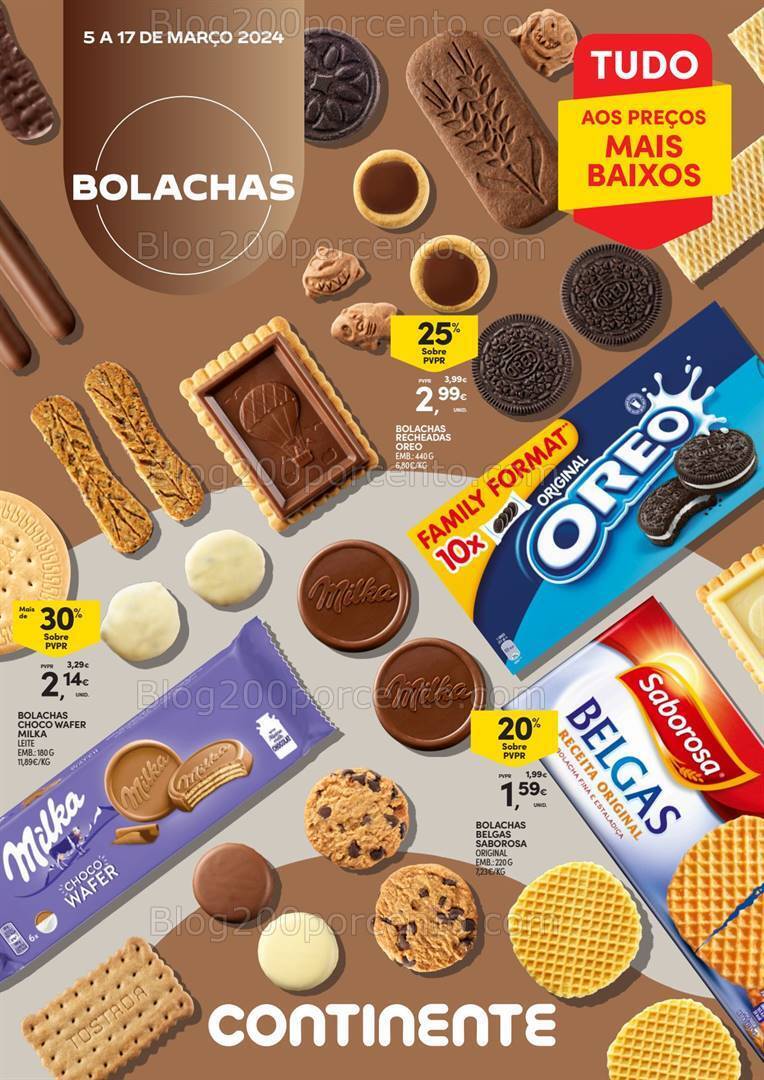 Antevisão Folheto CONTINENTE Bolachas Promoções de 5 a 17 março