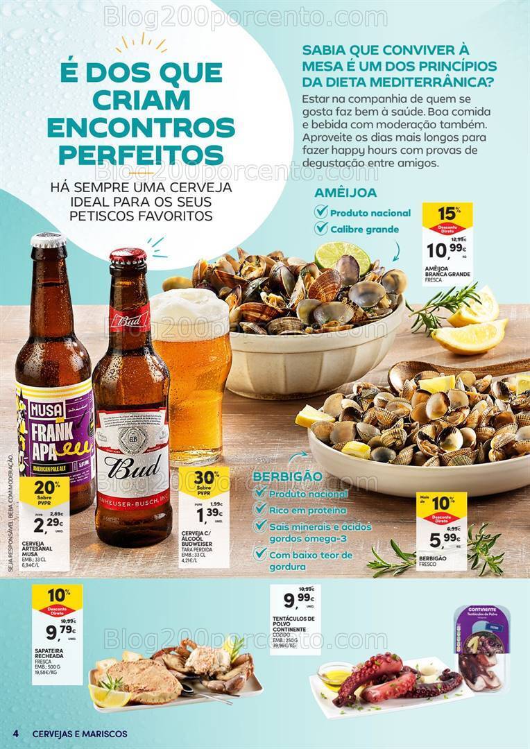 Antevisão Folheto CONTINENTE Cervejas e Mariscos - 28 maio a 9 junho