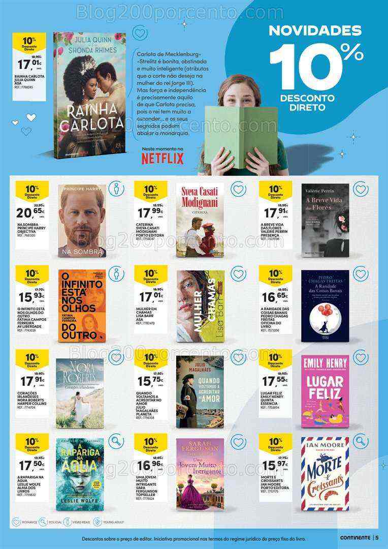 Antevisão Folheto CONTINENTE Mercado do Livro Promoções de 4 a 16 julho