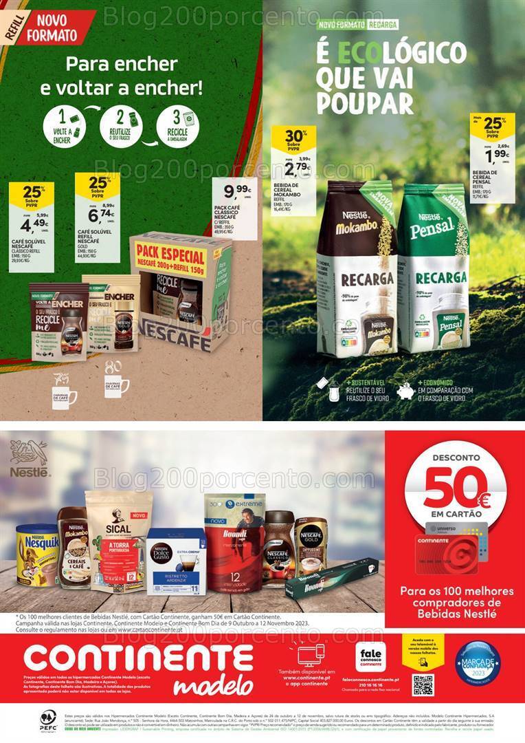 Antevisão Folheto CONTINENTE Modelo Bebidas Quentes - 24 outubro a 12 novembro