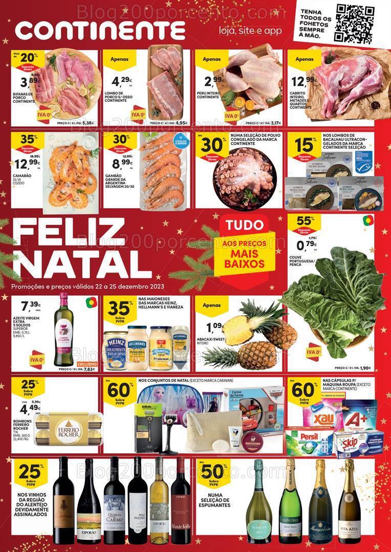 Antevisão Folheto CONTINENTE Fim de Semana Natal Promoções de 22 a 25 dezembro