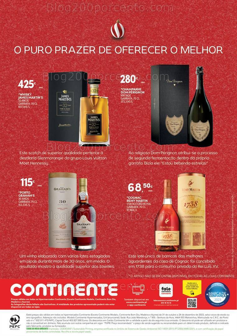 Antevisão Folheto CONTINENTE Presentes de Natal Garrafeira - 31 outubro a 24 dezembro