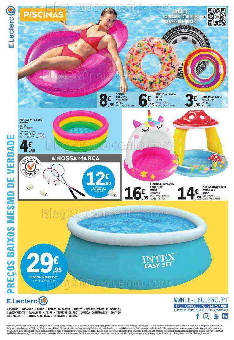 Antevisão Folheto E-LECLERC Bazar Verão Promoções de 6 a 19 julho