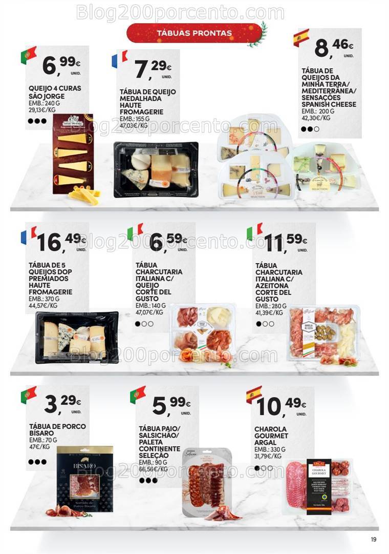 Antevisão Folheto CONTINENTE Charcutaria Natal Promoções de 19 novembro a 31 dezembro
