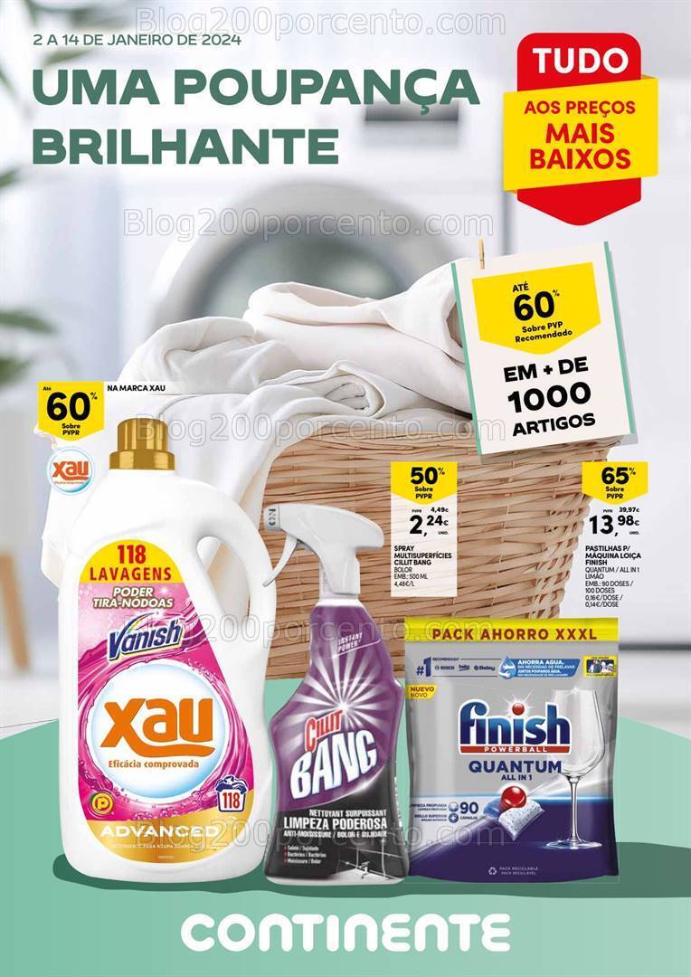 Antevisão Folheto CONTINENTE Especial Limpeza Promoções de 2 a 14 janeiro
