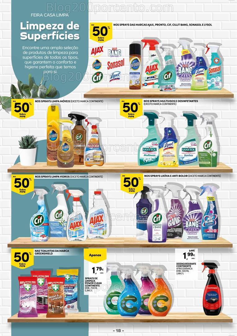 Antevisão Folheto CONTINENTE Especial Limpeza Promoções de 2 a 14 janeiro